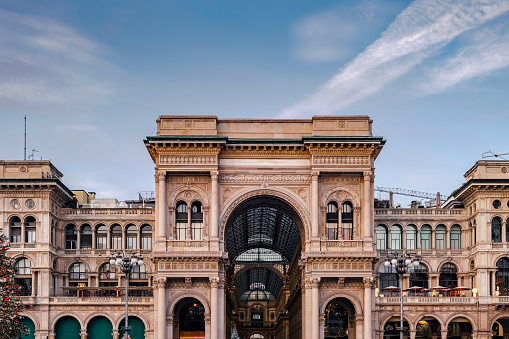 View of the ancient shopping's gallery in Milan city