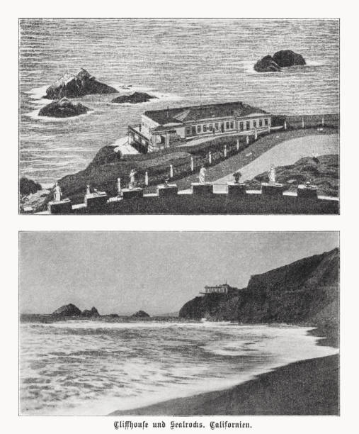 istock Cliff House and Seal Rocks, California, halftone prints, published 1899 1455320111