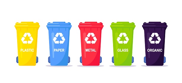 Waste Collection Segregation And Recycling Garbage Separated Into ...