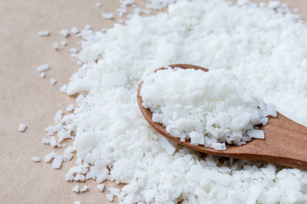 istock Close up of white soy wax for candle making. 1455323451