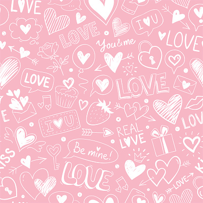 Pink seamless pattern for Valentine's day.