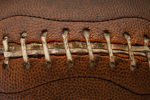 Old football close-up