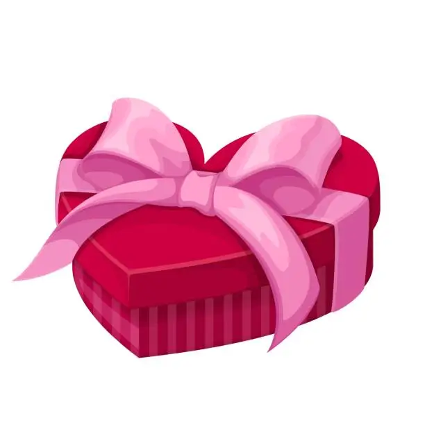 Vector illustration of Gift Box With Heart Shape