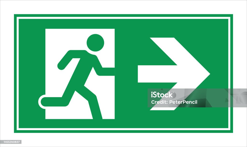 Exit Sign Id Exit Sign Vector Stock Illustration Isolated Stock Illustration ...