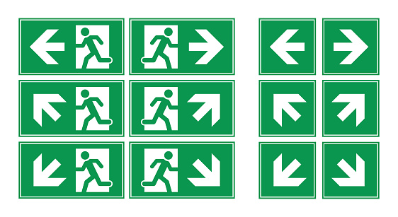 Loop Exiting Sign Exit Sign Vector Set Stock Illustration Isolated Stock Illustration ...