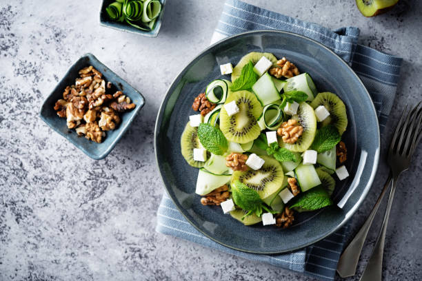 istock Kiwi cucumber mint salad in a plate 1455341656