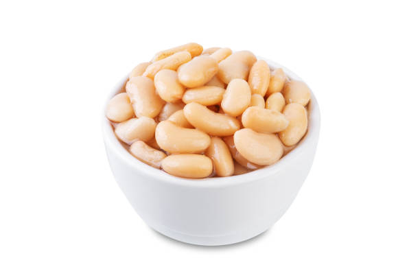 istock Fresh canned white beans in a bowl on a white isolated background 1455341731