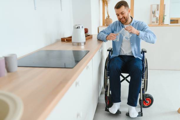 istock Enthusiastic disabled man having a great morning 1455343719