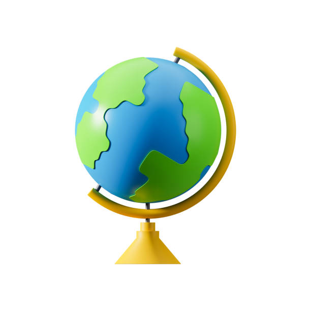 istock Globus 3d illustration isolated on white background. 3d globe illustration with blue ocean and green continents 1455345759