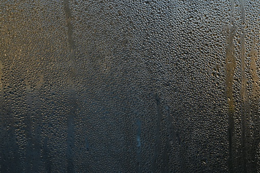wet glass. drops on the window glass