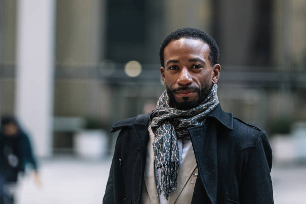 Businessman in Manhattan Financial District stock photo