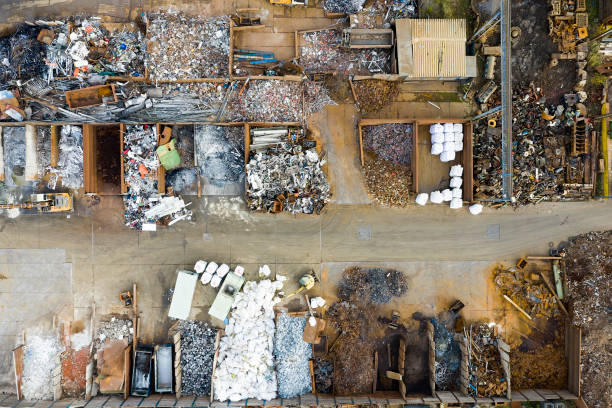 istock Metal Waste in Recycling Site, Aerial View 1455356839