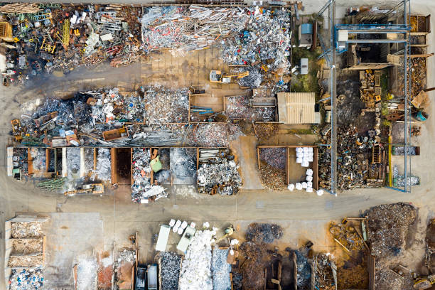 istock Metal Recycle Yard, Aerial View 1455358008