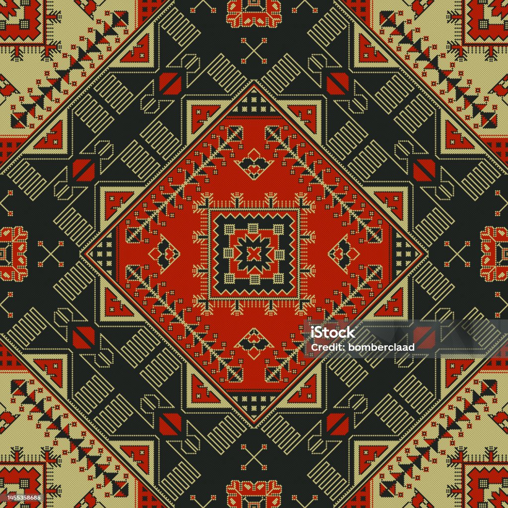 Kilim Red Pattern Vector Graphics Kilim Pattern 92 Stock Illustration - Download Image Now - Antique, Art ...