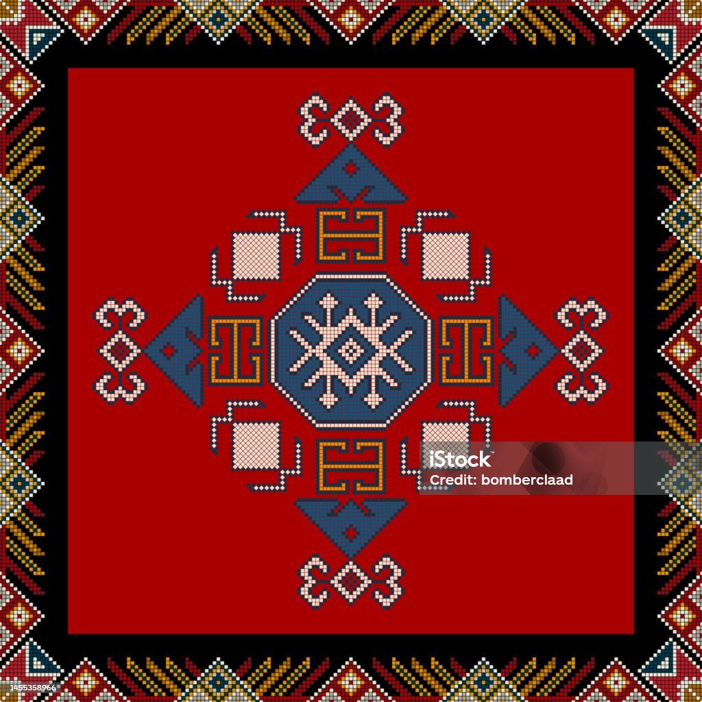 Kilim Red Pattern Vector Graphics Kilim Pattern 90 Stock Illustration - Download Image Now - Antique, Art ...