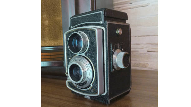 istock VINTAGE PHOTOGRAPHIC CAMERA WITH TWO  LENSES 1455360065