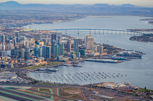 Downtown San Diego Intentional Airport Skyline Photography in San Diego, California, United States