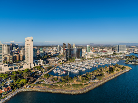 San Diego Waterfront Park & Hotels Aerial Photography in San Diego, California, United States
