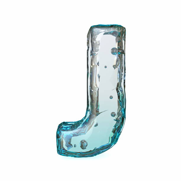 istock Blue ice font Letter J 3D 1455364271