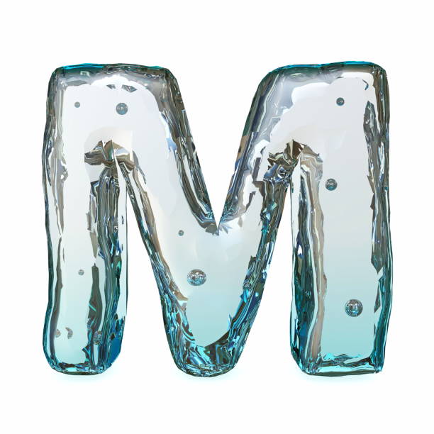 istock Blue ice font Letter M 3D 1455364303