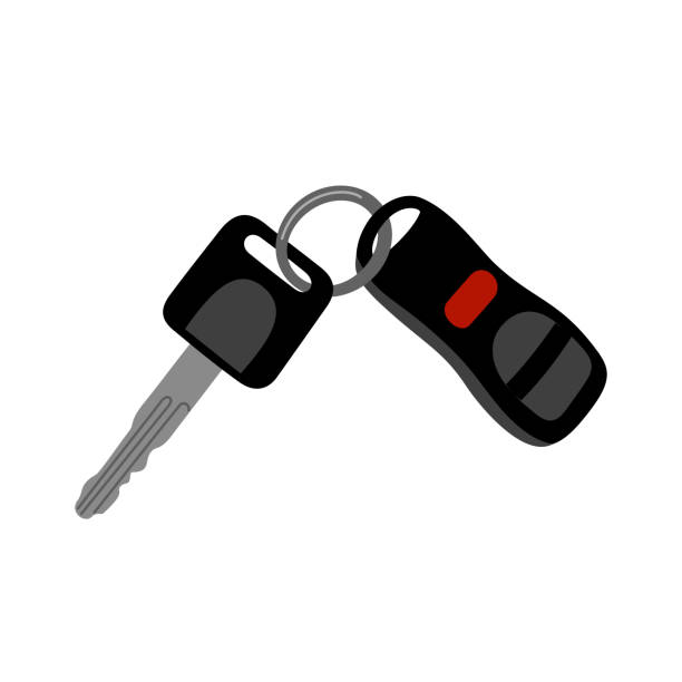 Сar keys, alarm system Сar keys, alarm system. Hand drawn vector illustration isolated on white background. car key illustrations stock illustrations