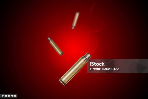 556 Shell Line Smoking Bullet Assault Rifle 556 Casing Shell Fired Out Of A Assault ...
