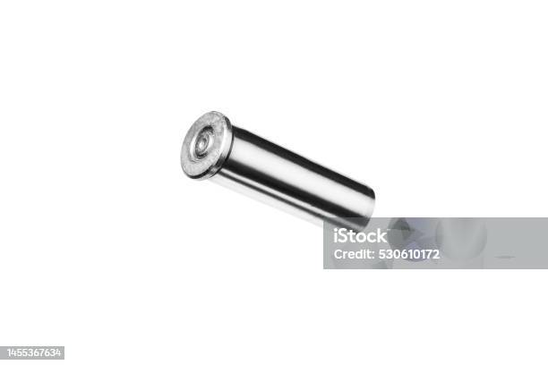Fired Shells Empty Fired Shell Of 357 Magnum Ammo On A White Background Silver ...