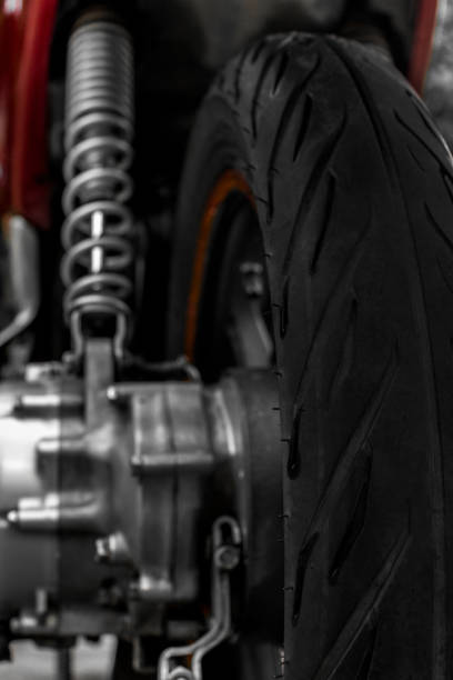 istock Close Up of Motorcycle Shock Absorber and Spring 1455371821