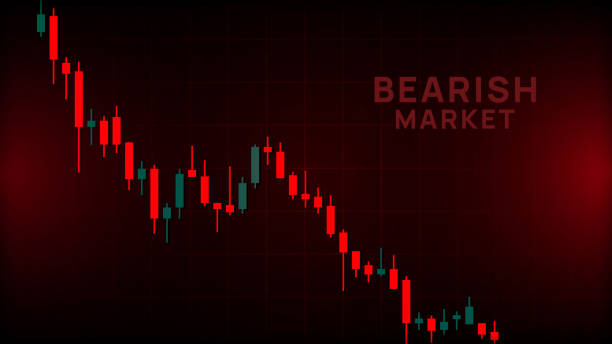 istock Bearish market trend in cryptocurrency or stocks. Trade exchange background. 1455373519