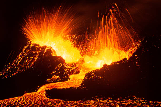 istock Iceland Volcanic Eruption Lava Fountain 1455375931