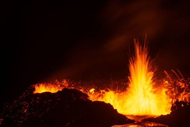 istock Iceland Volcanic Eruption Lava Fountain 1455375952