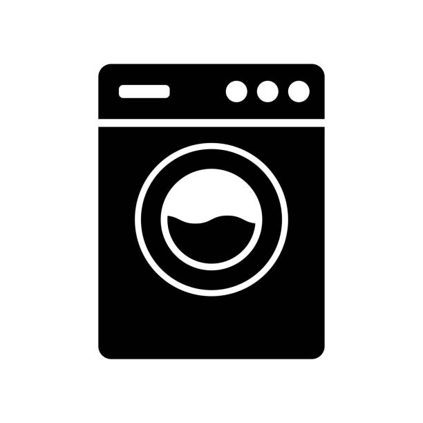 Washing machine icon. Washer. Black silhouette. Front view. Vector simple flat graphic illustration. Isolated object on a white background. Isolate. Washing machine icon. Washer. Black silhouette. Front view. Vector simple flat graphic illustration. Isolated object on a white background. Isolate. washer stock illustrations