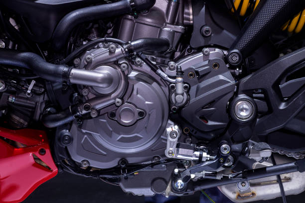 istock Close-up power engine of modern motorcycle 1455377914