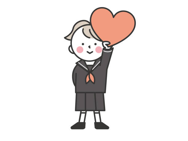 istock Girl with a heart symbol in her hand 1455380047