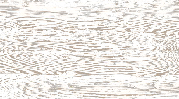 Grunge woodgrain texture One-color vector background with the texture of an old wooden board. wooden texture stock illustrations