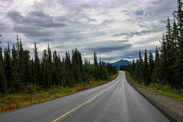 istock two lane road leading through forest to mountain 1455383226