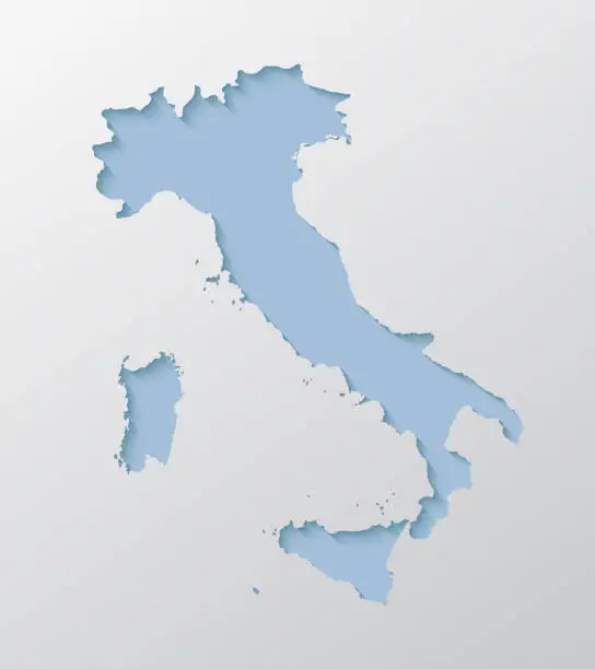 Vector illustration of Vector map Italy, abstract inner shadow