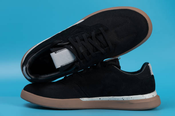 istock Pair of black casual shoes 1455390945