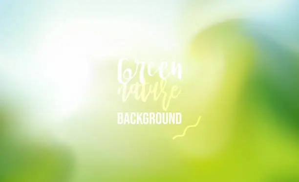 Vector illustration of Blurred green colours nature fluid background