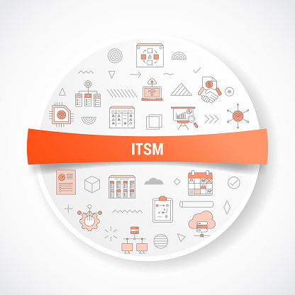 itsm information technology service management concept with icon concept with round or circle shape for badge vector illustration