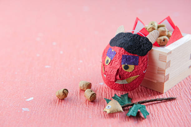 istock Oni masks and beans used for Setsubun 1455406787