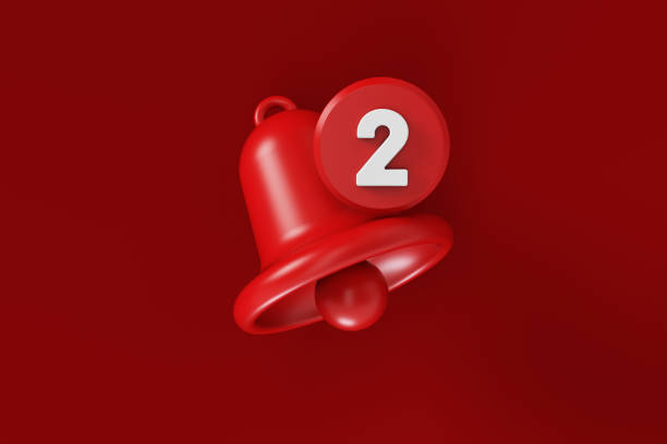 istock Red Notification Bell And Number 2 On Red Background 1455407911
