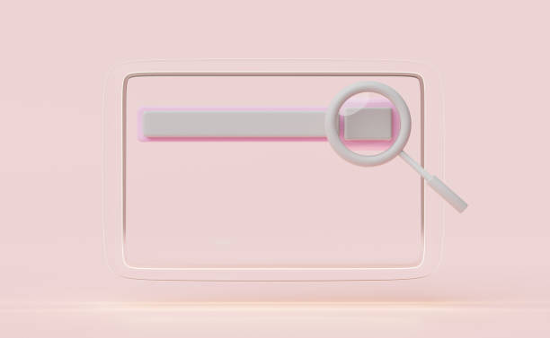 istock tablet with blank search bar, magnifying glass isolated on pink  background ,minimal web search engine or web browsing concept,3d illustration or 3d render 1455409860