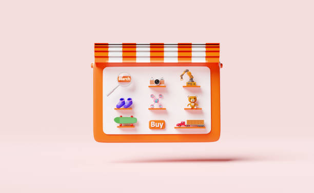 istock orange tablet or mobile phone or smartphone with store front,magnifying,teddy bear,truck,skateboard,drone,cart isolated on pink,online shopping or search data concept,3d illustration or 3d render 1455409978