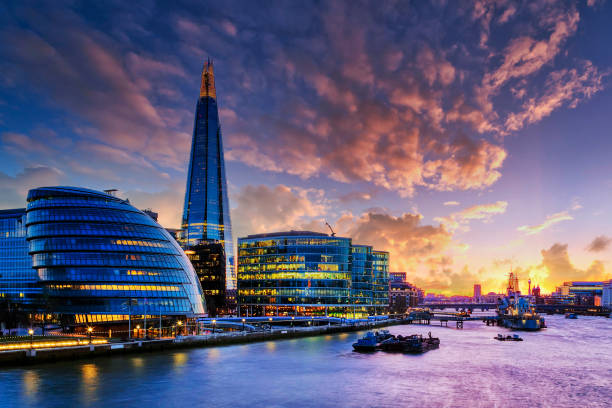 istock London city at sunset. 1455410918