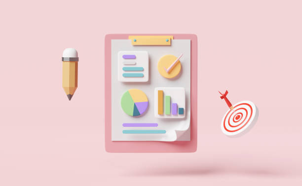 istock charts and graph with analysis business financial data,white clipboard checklist,target,darts,check isolated on pink background,Online marketing,business strategy concept,3d illustration or 3d render 1455411833