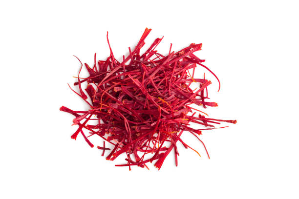 istock Dried saffron spice isolated on white background. 1455420052