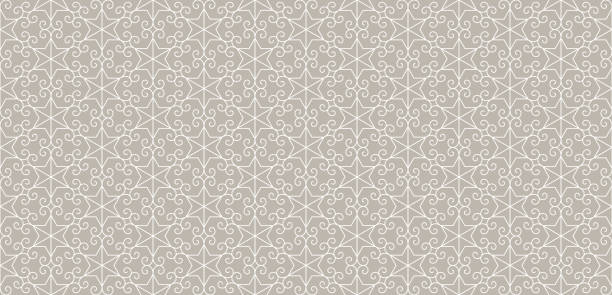 istock Ornate Jewish seamless pattern with Israeli stars and curly tendrils vector illustration 1455421082