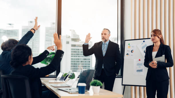 istock Multiracial business people having meeting and brainstorming discussed about work 1455424069