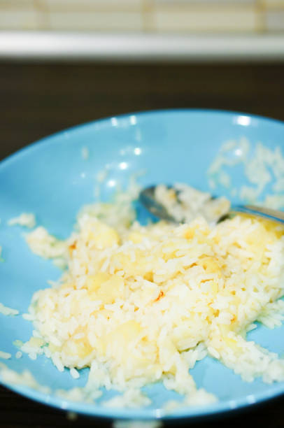 istock Rice and apple in a plate 1455428900
